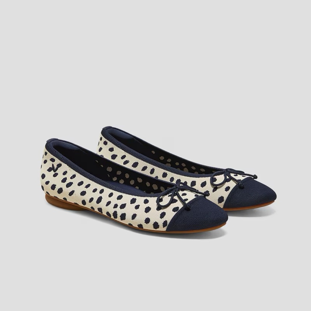 Vivaia Almond-Toe Bow Flats (Tiana) ballet flats NEW UNWORN